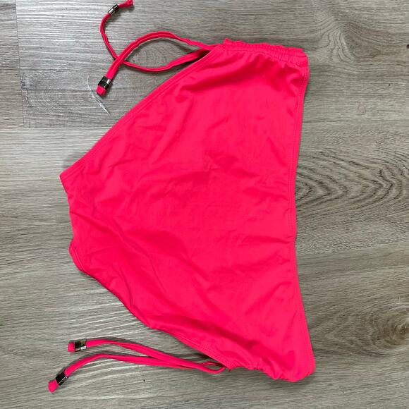 Catalina XL 16-18 Hot Pink Adjustable Ruched High Waist Swim Bottom Bikini - Picture 8 of 9